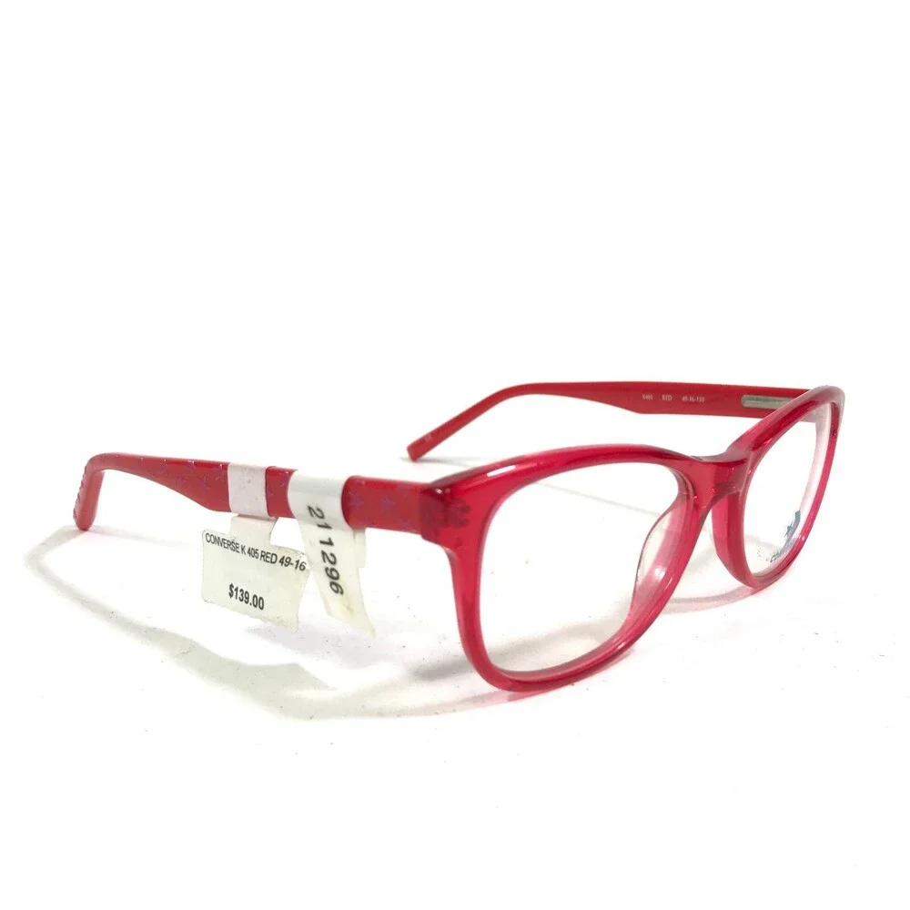 Converse Kids Eyeglasses Frames K405 RED Bright Square Full Rim 49-16-130